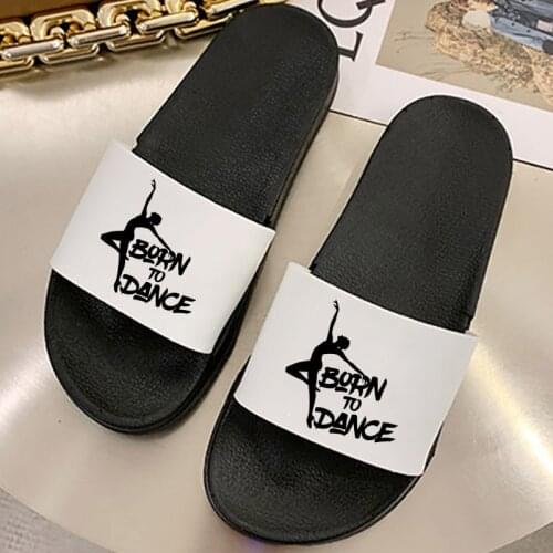 2021 New Fashion Summer Slides Flip Flop Women Non-slip Slippers Girls Dancing Aesthetic Printed Womens Slippers