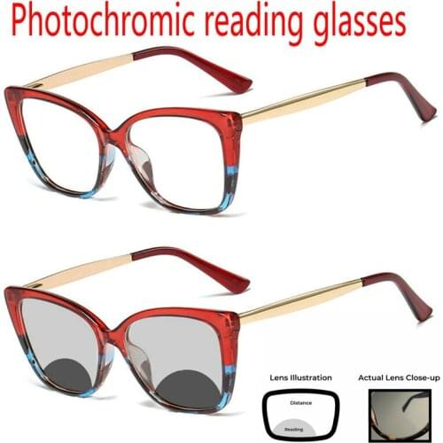 Bifocal progressive multifocal glasses transition sunglasses photochromic reading glasses ladies far and near dual use FML