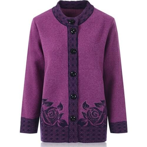 Plus Size 7XL Sweater Coat Middle-aged Women Autumn Winter Loose Knitted wool Cardigan Jacket Woman Casual old lady Knitwear