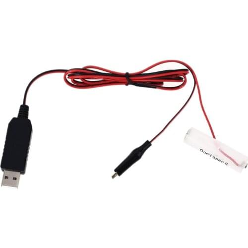 Universal 1m USB to 3V 4.5V 6V 9V 12V AA Battery Eliminator Replace 2-8pcs LR6 AA Batteries Power Cable for Toys Walkie and G6DC