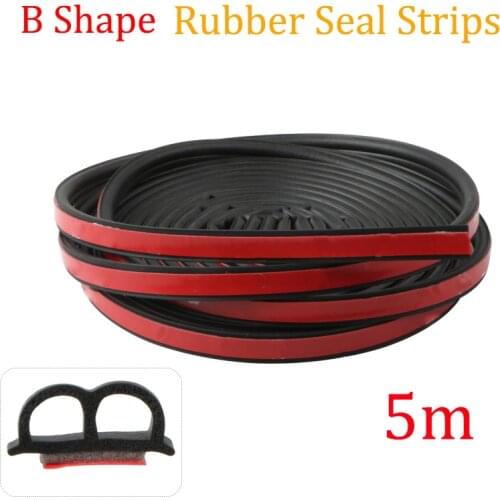 5M Car Door Seal Strips B Shape Sticker Weatherstrip Rubber Seal Sound Insulation Sealing Strip Automobiles Interior Accessorie