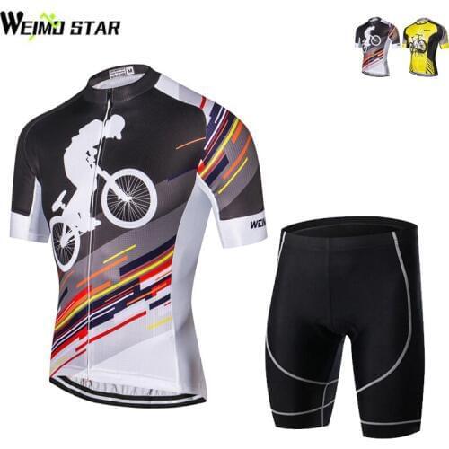 Weimostar Cycling Clothing Suit Bike jersey Quick Dry Mens Bicycle clothes summer team Cycling Jerseys gel bike bib shorts set