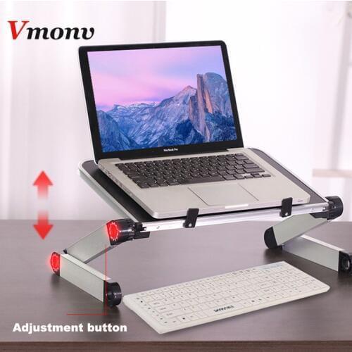 Vmonv 360 Portable Folding Desk Bed Table Stand Ergonomic Notebook Laptop Stand Holder for 11-17 Inch Lenovo Dell Acer Macbook