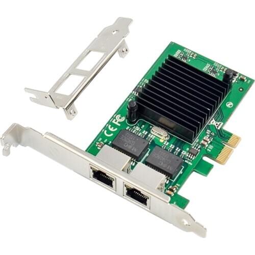 2 RJ45 Port Internal PCIe X1 Dual Gigabit Ethernet LAN Network Card Server Adapter Chip Intel JL82575 10/100/1000Mbps