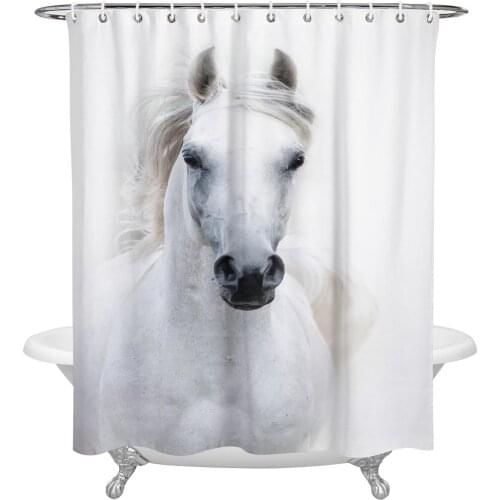 Animal Horse Shower Curtain Waterproof Polyester Fabric Shower Curtains Home Decoration Curtain with Hook