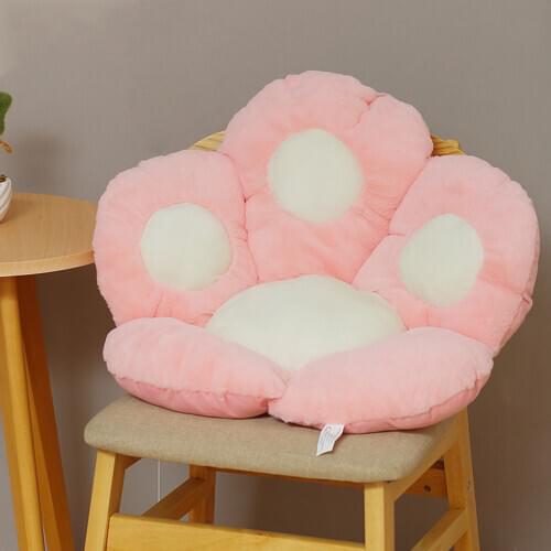 High Quality Pink Cushion Long Plush Cat Paw Chair Seat Cushion Back Cushion Comfortable Thick Stool Butt Office Cushion