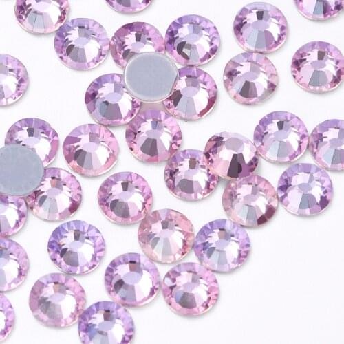SS3-SS40 Pink Hotfix Crystal Rhinestones DMC Iron On Flatback Glass Strass for Clothing Art Heat Set Gem Embellishment DIY Craft