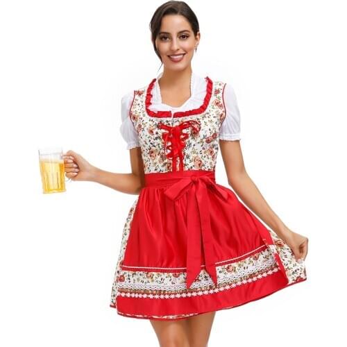 Umorden German Bavarian Octoberfest Costume Beer Wench Girl Cosplay for Women Girls Halloween Costumes Fancy Dress Floral