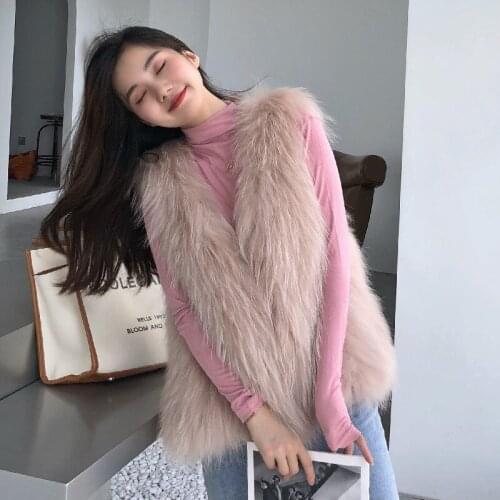 Zero Fish 2022 Real Fur Vest New Year Blogebrity Paris Ladys Knit Fox Coat 60cm Color And Size Customzied