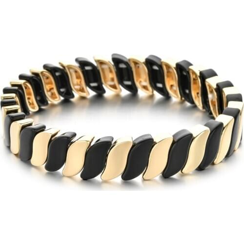 ZMZY Black Gold Bracelets For Men Bracelet Femme Enamel Bangles For Women Gift Fashion Jewelry Pulseras Wholesale