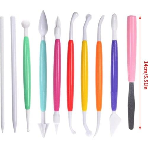 10pcs/Lot Fondant Cake Pastry Carving Cutter 16 Patterns Flower Sugar Craft Modelling Tools Clay Fondant Cake Decorating Tool
