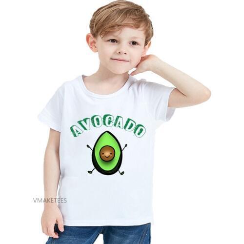 2018 Summer Girls & Boys Short Sleeve T shirts Cartoon Avocado Cute Print T-shirt Baby Kids Funny Casual Clothing,HKP5622