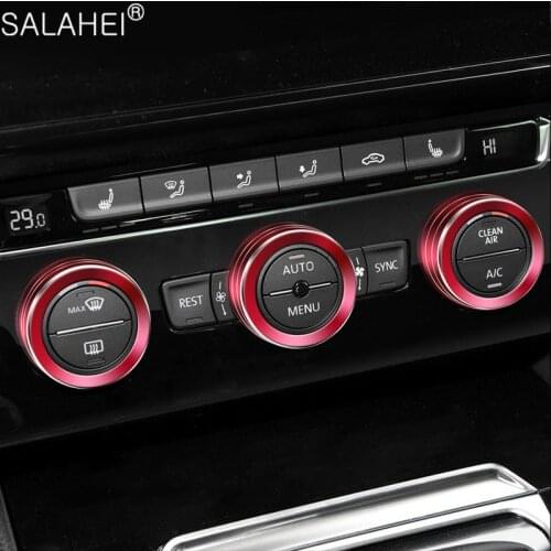 3 Pcs Air Conditioning Knob Decorative Cover Ring Adjust Trim Cover For VW Volkswagen Magotan CC Passat Tiguan L Lingdu Teramont