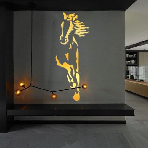 3D Horses Acrylic Wall Stickers Multiple Sizes Acrylic Mirror Wall Stickers Mural Living Room Bedroom Bathroom Home Decoration