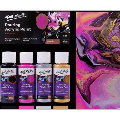4 Bottles 60ML Pigment Acrylic Paint Set Fluid Marbling Paint Acrylic Pouring Medium Drawing Tool For Artist DIY Art Supplies