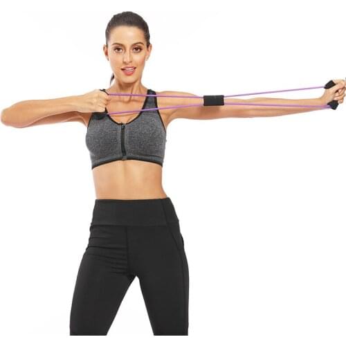 8 Word Chest Expander Elastic Muscle Training Tension Rope Yoga Resistance Exercise Bands Gym Fitness Equipment Pull Rope