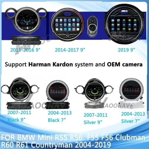 Android GPS Car Radio FOR Mini Cooper R55 R56 F55 F56 Clubman R60 R61 Countryman Paceman 2004-2019 Car Audio Multimedia Player