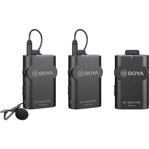 BOYA BY-WM4 Pro 60M Wireless Video Audio Record Microphone Transmitter Receiver Lable Mic For iPhone Smartphones DSLR Camera