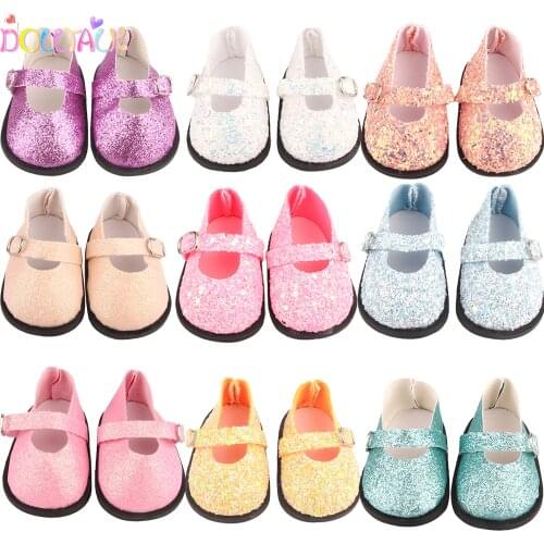 Handmade 7cm Doll Shoes Boots For 18Inch American&43cm Baby New Born Doll Sequins Shoes Accessories For OG 1/3 BJD DIY Girl Doll