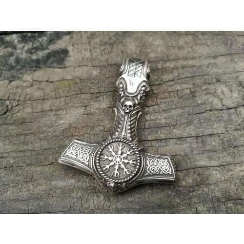 Skull Viking Thor Pendant Default Size 31x6x40mm 60g Made to Order Size on Needs