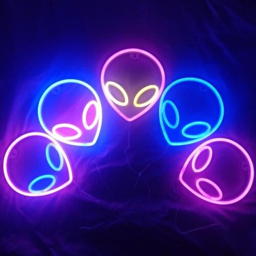 Alien Neon Sign New LED Strip Made Lamp for Kids Children Gift Party Bedroom Decor Computer Room Wall Hanging Accent Back Light