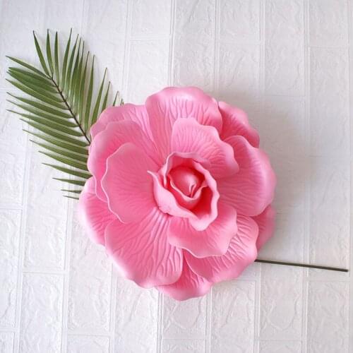 PE Foam Rose Artificial Flower Wall Wedding Stage Decoration Backdrop Flat Bottom Rose Fake Flowers for Home Decorations Wreath