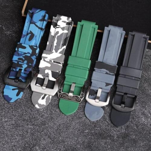 Camouflage Rubber Strap Compatible With T2N738/T2P140/T2N723 16MM Convex Interface Dustproof And Waterproof Mens Bracelet