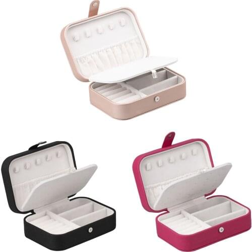 Mini Jewelry Display Case Ring Box Cabinet Armoire Portable Organizer Case Travel Storage