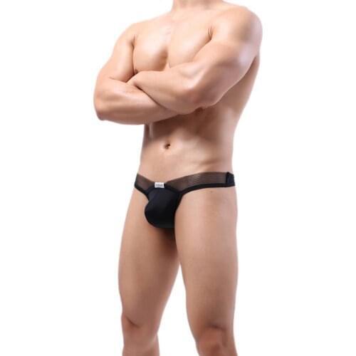 Ice Silk Mens Thongs and G Strings Sexy Low Waist Youth Men Underwera Gay