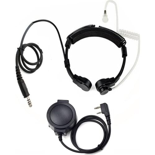 NEW Walkie Talkie Tactical Throat Mic Earpiece Headset Microphone NATO Plug for Kenwood Baofeng UV-5R