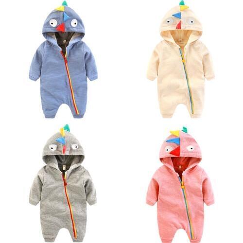 2020 New Fashion Animal Style Baby Romper Autumn Winter Hooded Infant Warm Jumpsuit Cute Baby Cloth