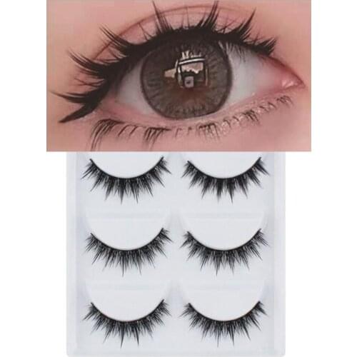 New 5 Pairs Eyelashes Dance Performance Eyelash Handmade Acrylic Cross Eyelash 3D Natural Lashes