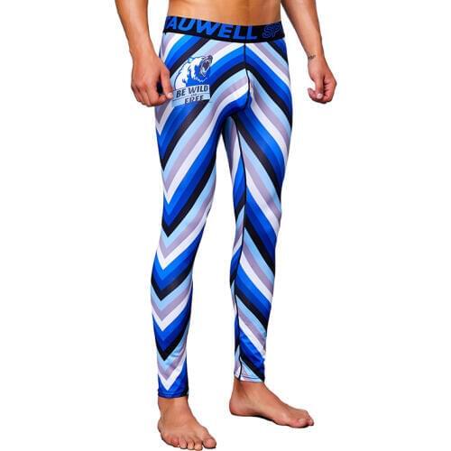 Newest Mens Striped Fitness Pants Running Tights Men Gym Tight Deporte Ankle Length Compression Pants Sports Leggings