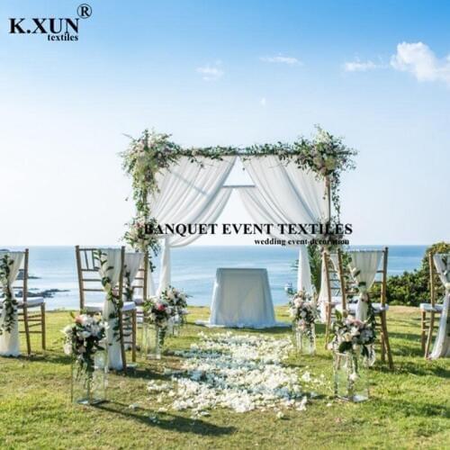 Panel Ice Silk 1.5x2.4m Backdrop Curtain Out Door Wedding Drapery Ice Silk Stage Background Wedding Wall Event Party Decoration