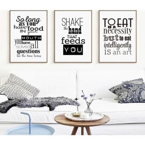 Simple Black And White Abstract Phrase Canvas Painting Art Print Poster Picture Wall Living Room Bedroom Home Decoration Mural