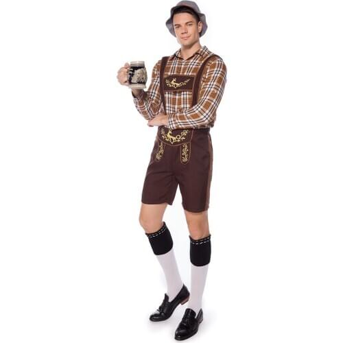 Adult German Traditional Oktoberfest Costume Beer Men Cosplay Carnival Bavarian Maid Man Costume Fancy Party Dress Up