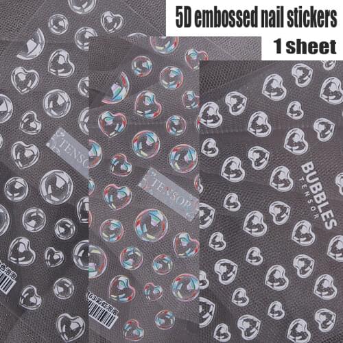 Beautizon Bubble Cute Image Quality 3D Engraved Nail Stickers Decal Nail Art Decorations Nail Decals Design Nail Accesoires