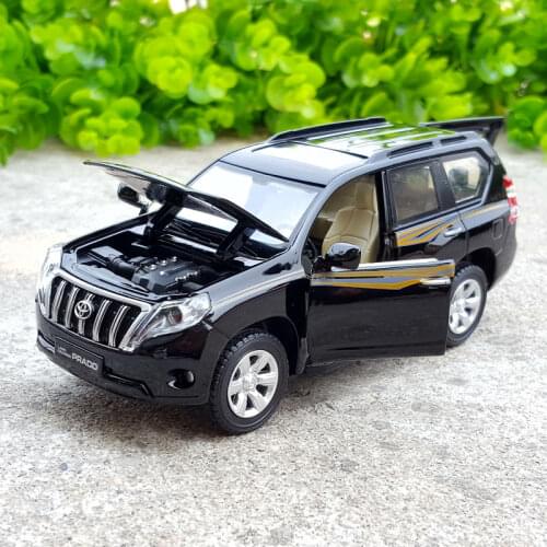 High-precision simulation toy car: Toyota Land Cruiser Prado SUV 1:32 alloy die-cast collection car model can be moved with powe