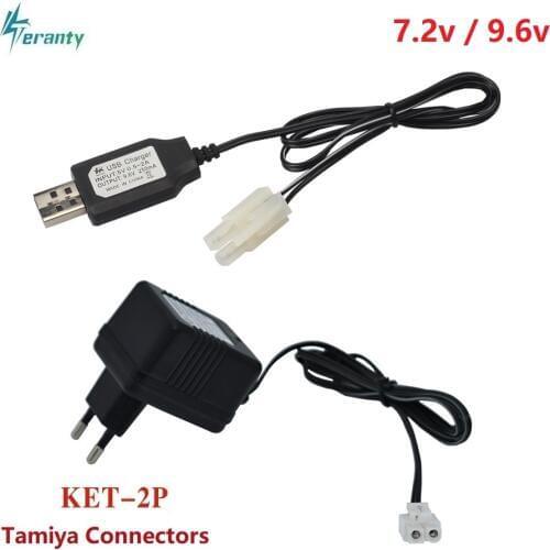 7.2v 9.6v Charger for NiCd NiMH battery Input 100v-240v Output 7.2v 250ma with Tamiya Plug Kep-2p Plug 9.6v charger For RC toys
