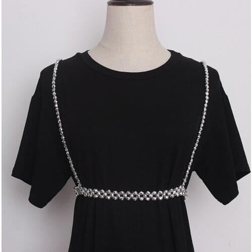 Womens Runway Fashion Shiny Beaded Elastic Vest Cummerbunds Female Dress Corsets Waistband Belts Decoration Wide Belt TB1850