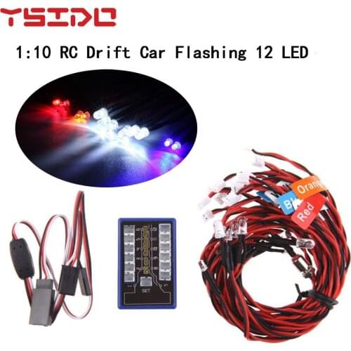 1:10 RC Drift Car Simulation 12 LED Ultra Flashing Bright Light Strobe Lamps System for 1/10 1/8 HSP TAMIYA CC01 4WD Axial SCX10
