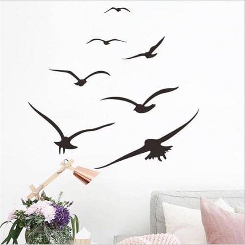 1PCS Seagull Silhouette Wall Stickers For Childrens Bedroom Boys Bird Porch Commercial Wall Decoration Self-Adhesive 19*35CM