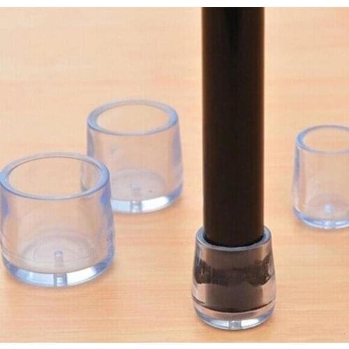 4pcs/set Transparent Non-Slip Silicone Chair Caps Table Foot Pads Furniture Table Covers Socks Plugs Cover Floor Protectors