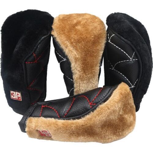 1 Pcs AUTO -Anti-slip Zipper Closure Car Gear Shift Knob Cover Car Stall Anti-slip Plush Leather Case Driving Control Cover