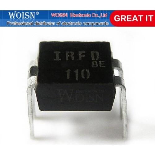 10pcs/lot IRFD110PBF IRFD110 DIP-4 1A 400V new original In Stock