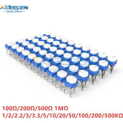 10PCS/lot RM065 100 200 500 ohm 1K 2K 2.2K 3K 3.3K 5K 10K 20K 50K 100K 200K 500K 1M ohm Trimmer Potentiometer Variable Resistor