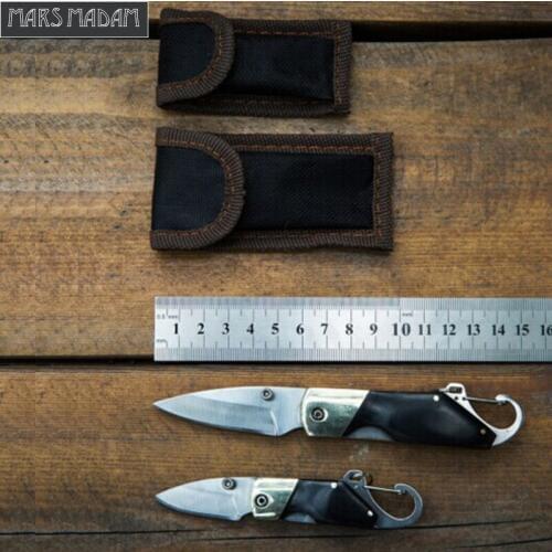 2pcs/pack Cutting tool outdoor folding knife key chain folding knife QQ portable saber brass+ebony handle