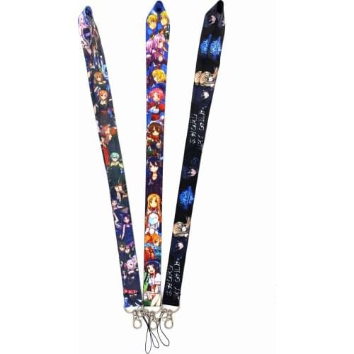 2020 New Design 1 Piece Top Quality Anime Sword Art Mobile Phone Strap Keychain Neck Lanyard ID Card Badge Holder Strap Keycords