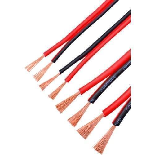 2x2.5 Square RVB Red And Black Double Parallel Soft Wire Pure Copper Power Cord LED Speaker Electronic Wire-5/10Meters