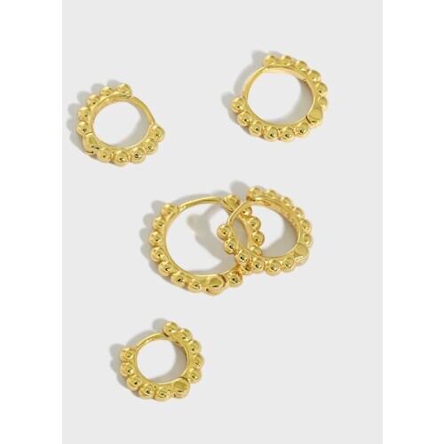 6mm 7mm 8mm 9mm 10mm 100% Authentic 925 Sterling silver White/Gold Beads hoop Huggie earrings FINE jEWELRY tlE1210